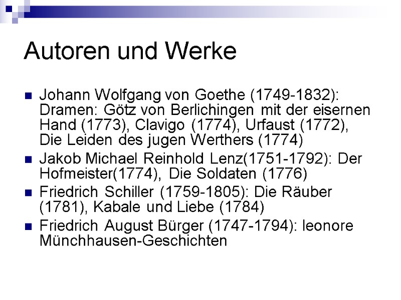 Autoren und Werke Johann Wolfgang von Goethe (1749-1832): Dramen: Götz von Berlichingen mit der